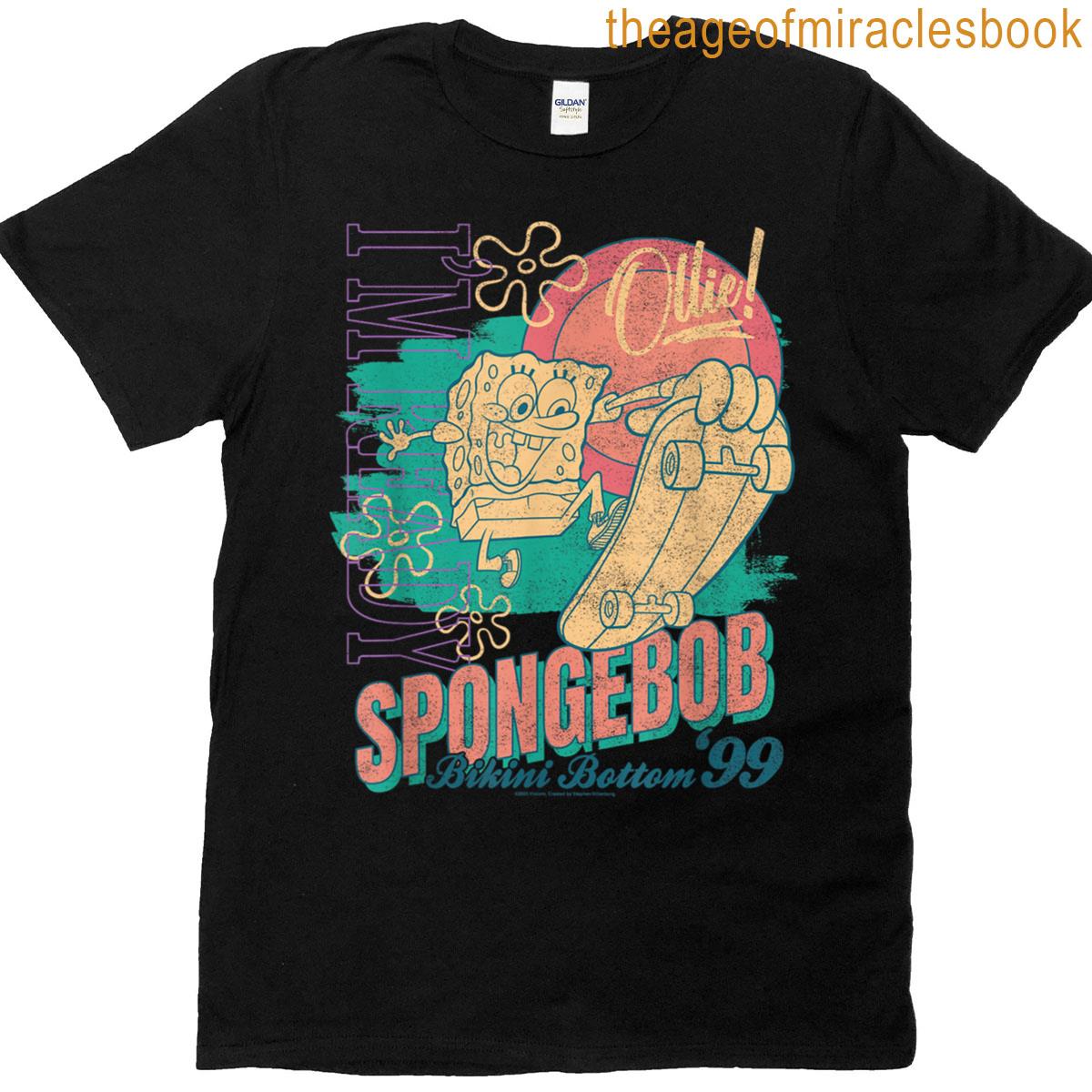 Spongebob Squarepants Ollie Skateboarding Vintage Logo T-shirt