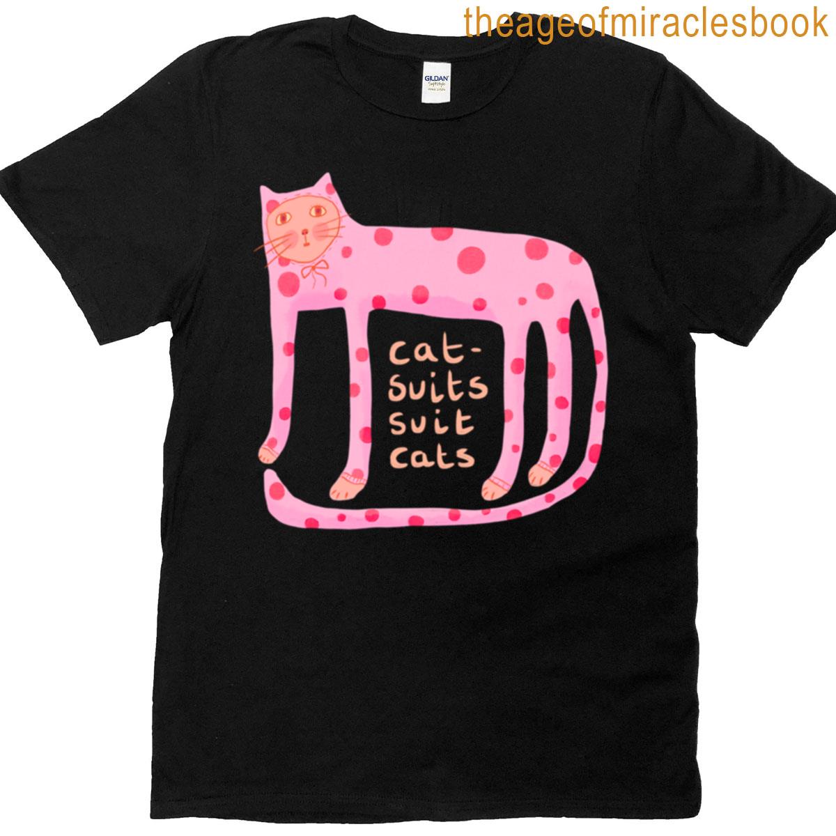 Cute Cat Drawing Of A Cat Wearing A Catsuit T-shirt
