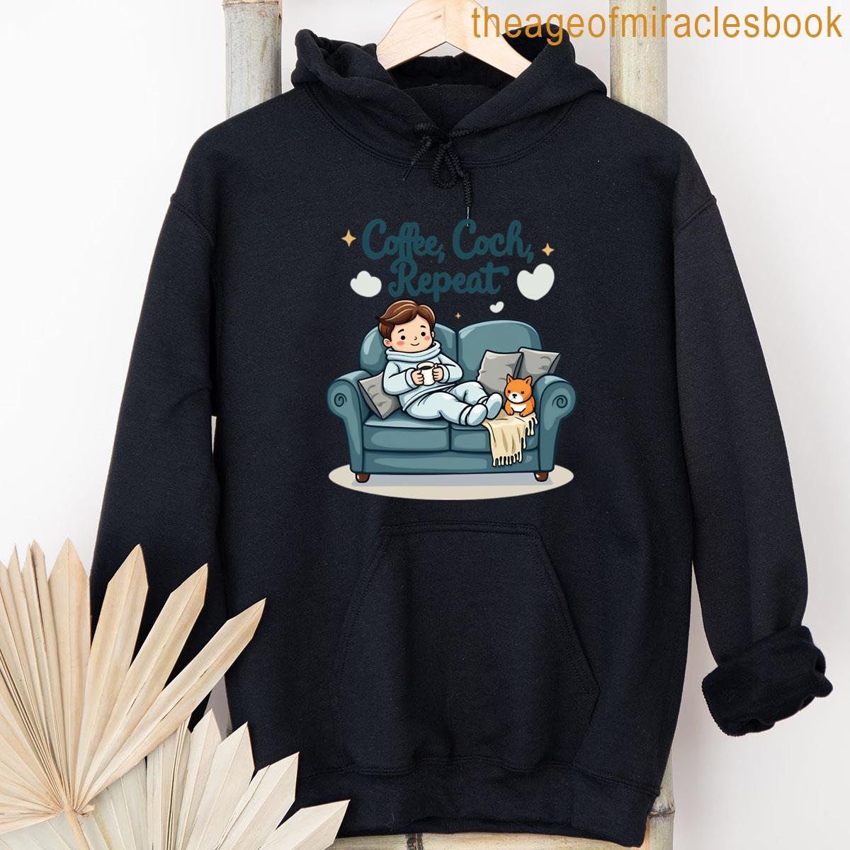 Alternative view of Coffee Couch Repeat Cozy Caffeine Routine Design Lazy Day Vibes Typography Art Chill Comfort Lover G T-shirt