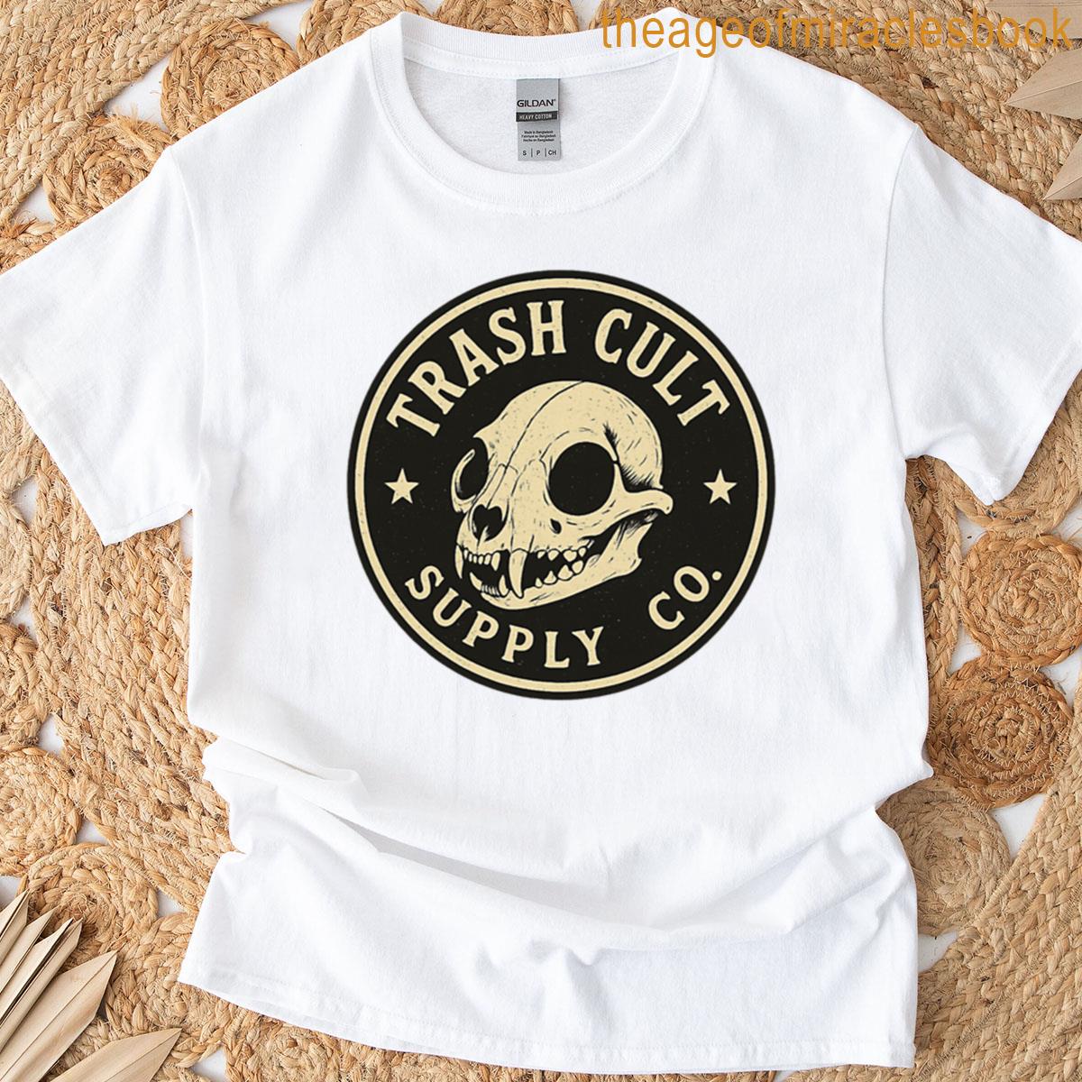 Trash Cult Supply Co Grunge Raccoon Skull Logo Oversized T-shirt