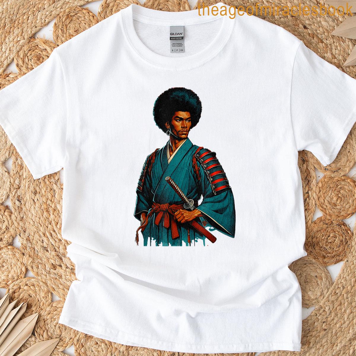 Afro American Samurai Anime Cartoon T-shirt