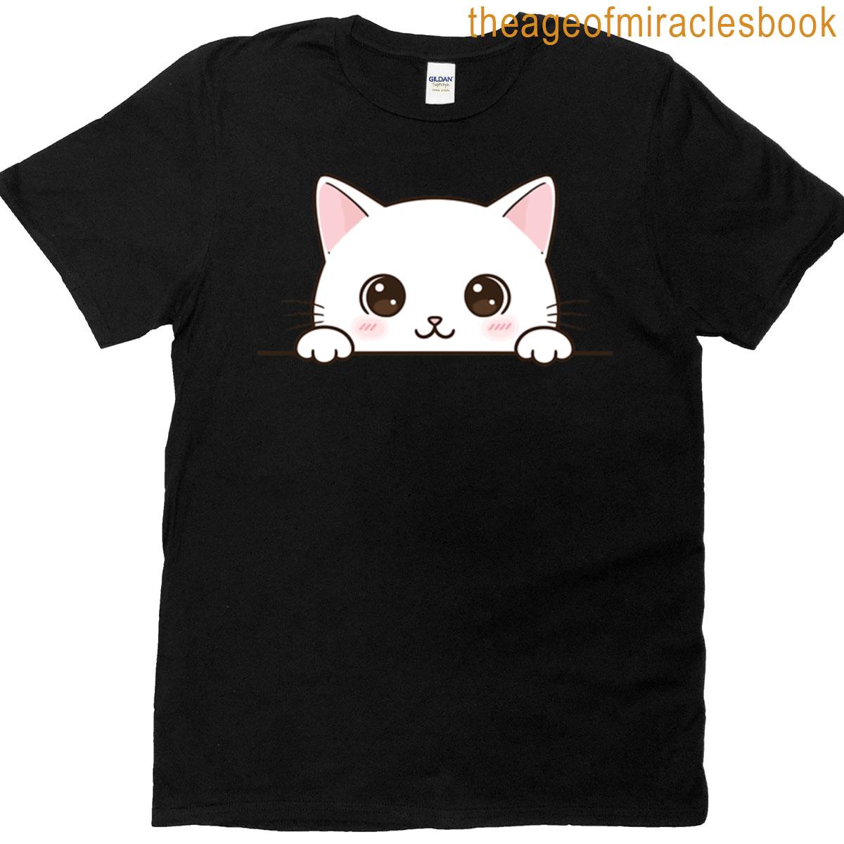 Unisex Cat T-Shirt White Cat Lover T Shirt main image 0