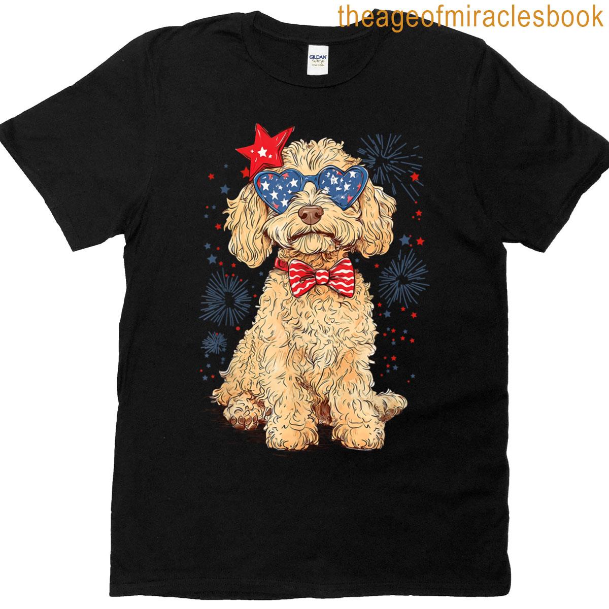 Goldendoodle 4th Of July Patriotic Golden Doodle Dog Women T-shirt