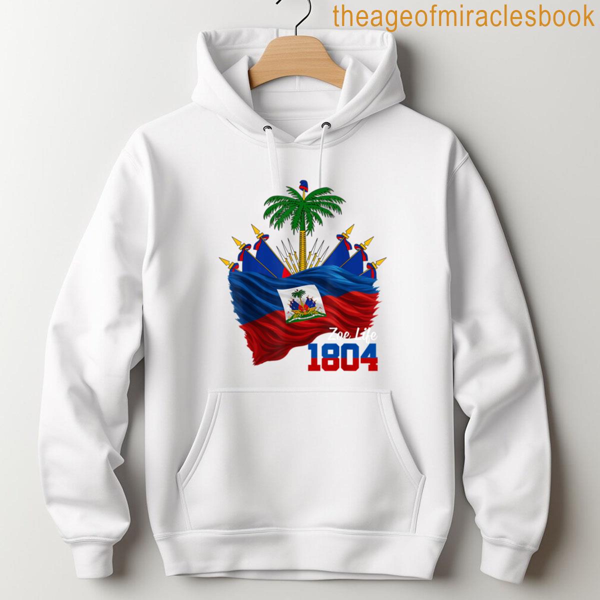 Alternative view of Zoe Life 1804 Haiti Haitian Flag Day Mens Womens Boys Girls T-shirt