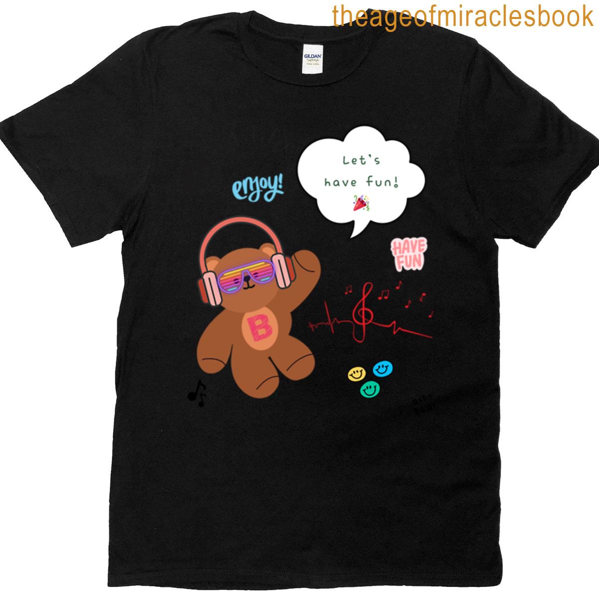 Mono Bear Message Lets Have Fun Lemon Pop Oversized T-shirt