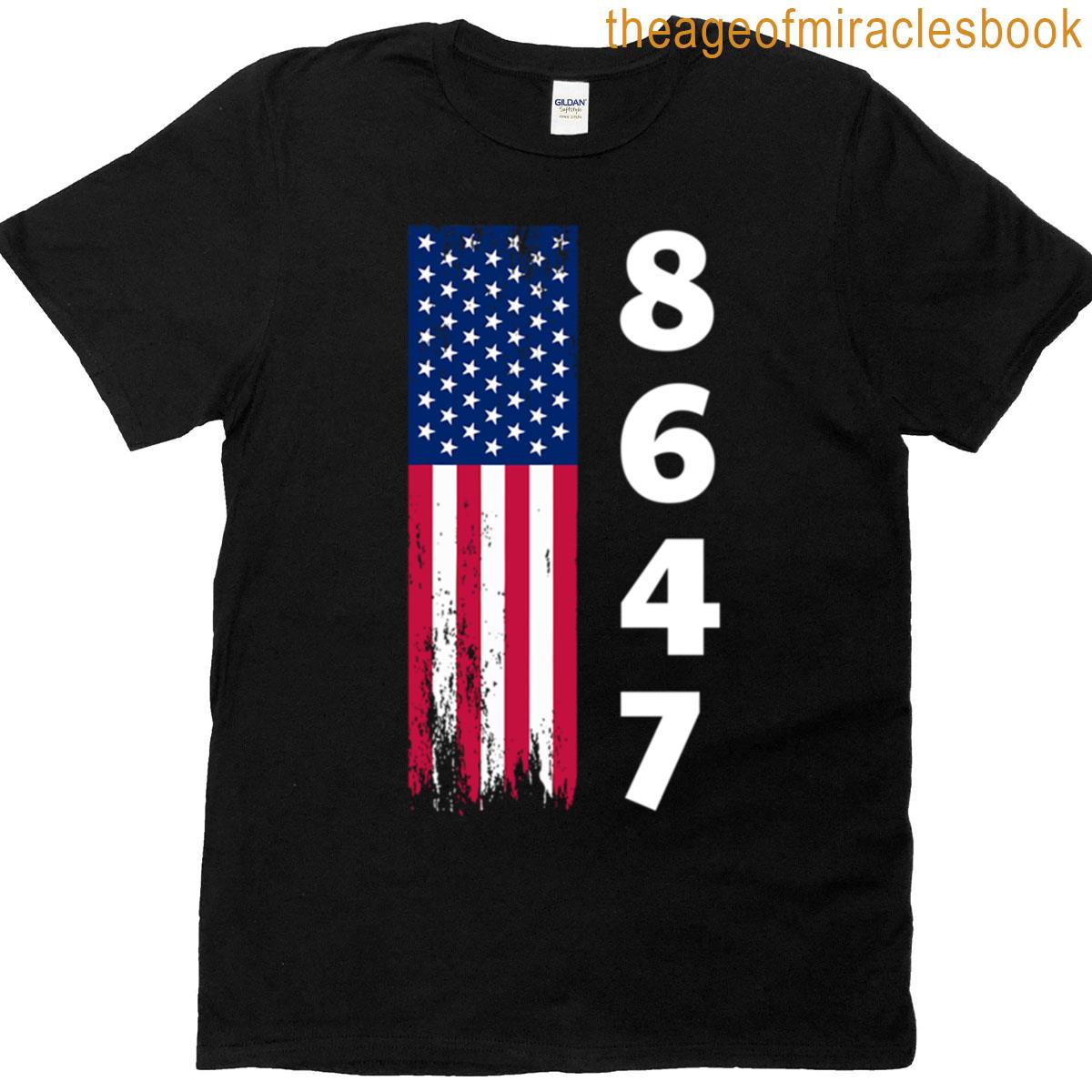 8647 Anti Trump Distressed Flag Resist Trump Design Fitted T-shirt
