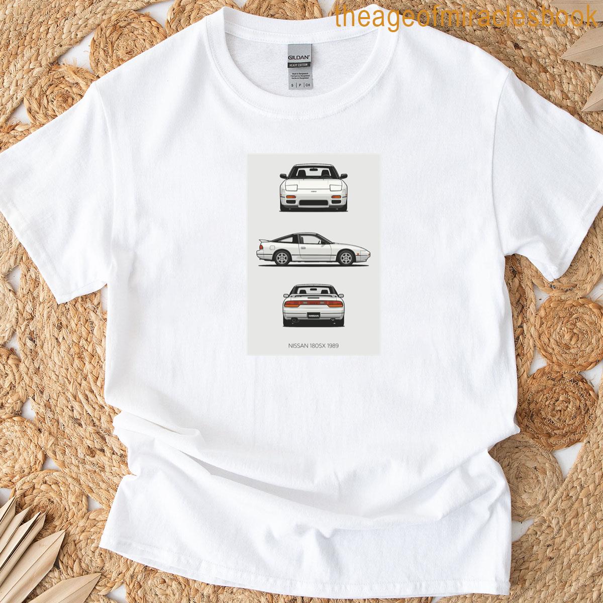 1989 Nissan 180sx Jdm Drift Icon Illustrated In Minimalist Blueprint Style T-shirt