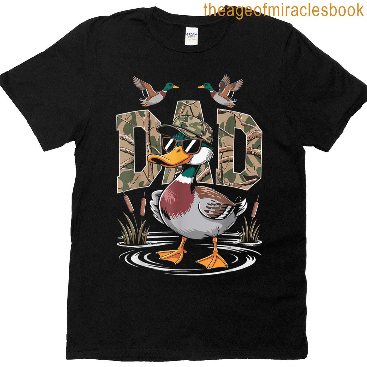 Dad Duck Hunting Mallard Camouflage Duck Hunter Fathers Day T-shirt