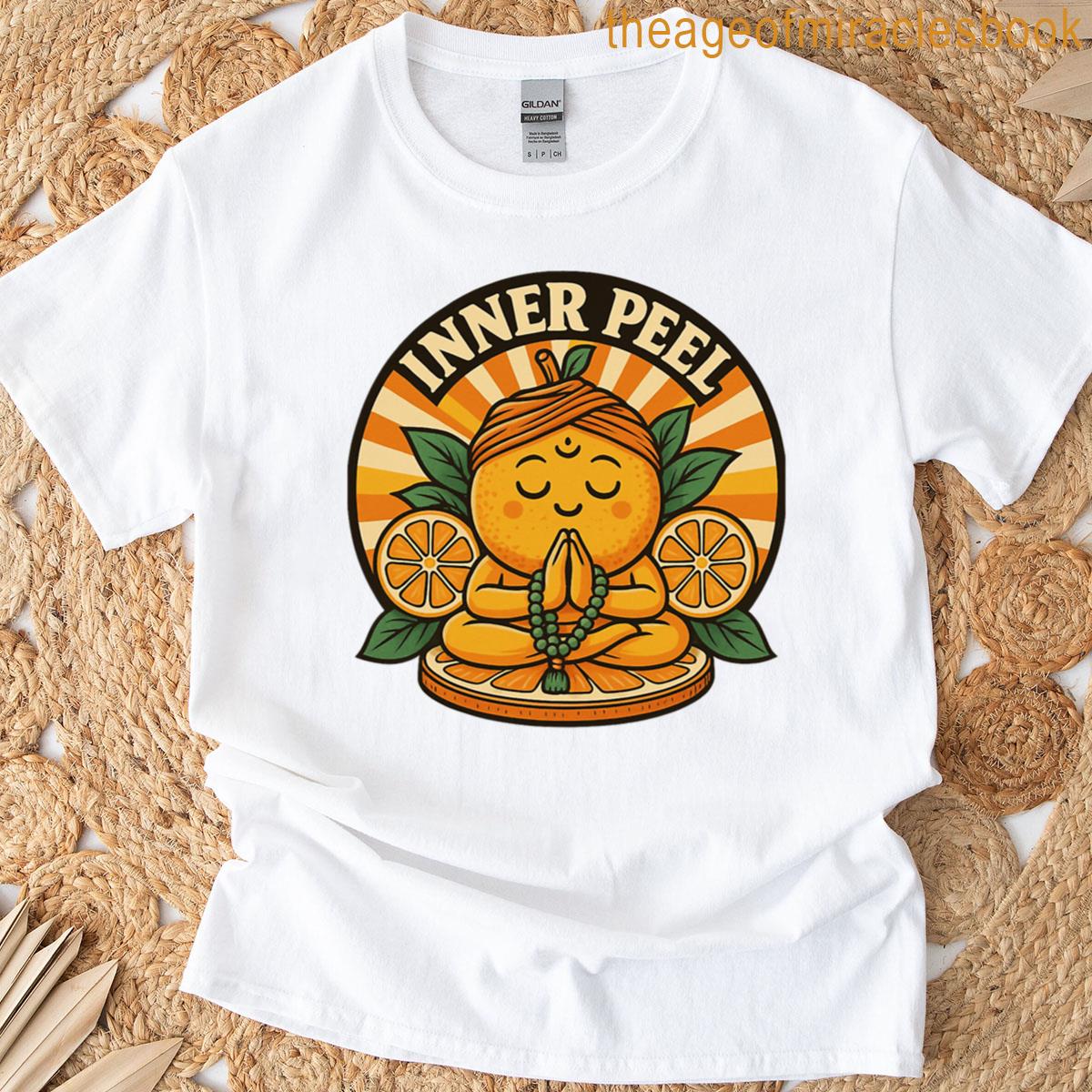 Juicy Zen Funny Fruit Meditating In Retro Style T-shirt