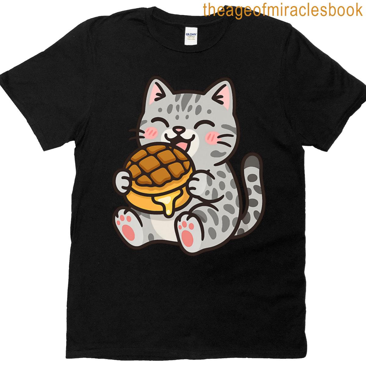 Pineapple Bun Cat Kawaii Bengal Bolo Bao Sticker T-shirt