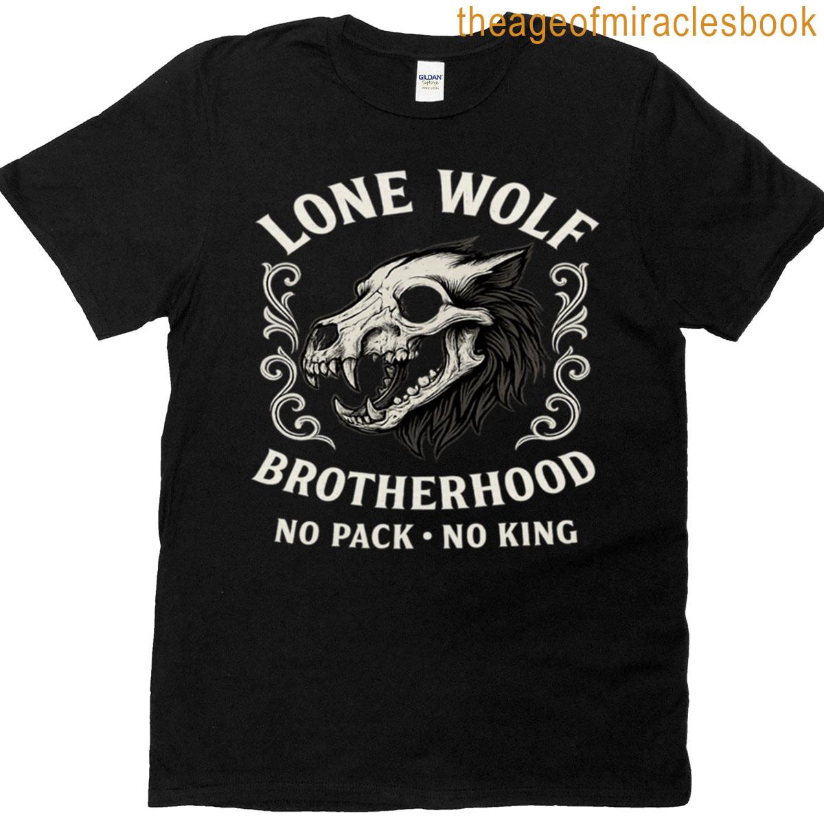 Lone Wolf Brotherhood Gothic Biker Wolf T-shirt