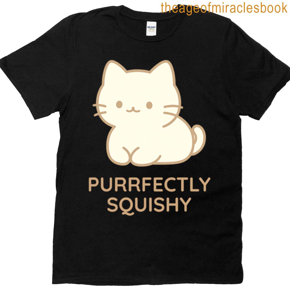 Purrfectly Squishy Cute Lazy Cat Oversized T-shirt