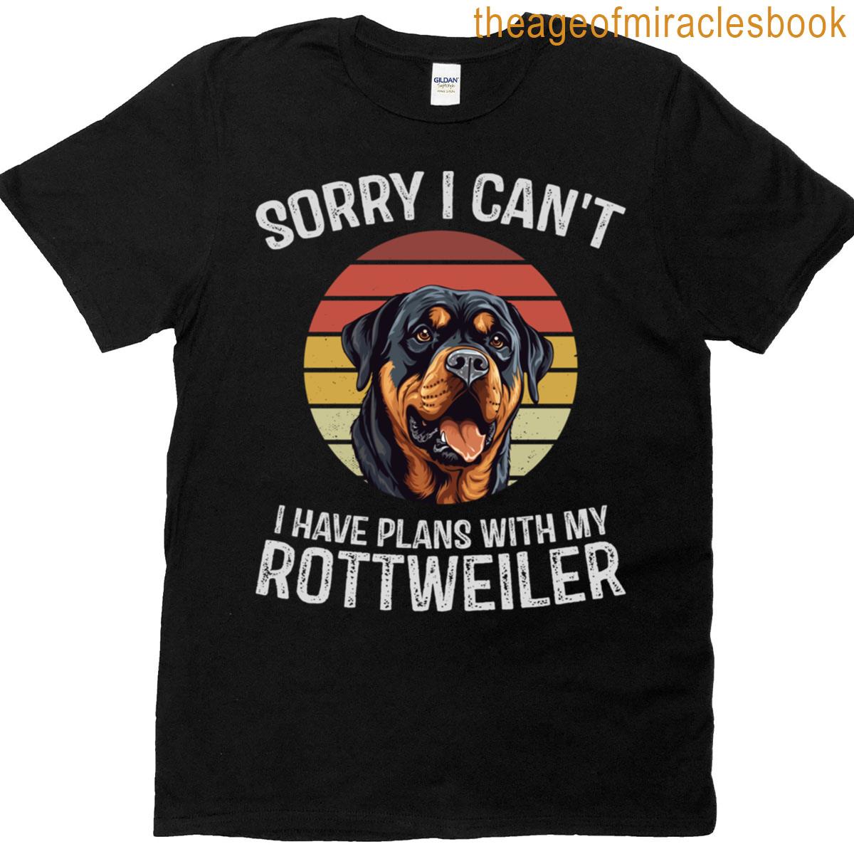Sorry I Cant I Have Plans With My Rottweiler Vintage Sunset Dog Lover Design T-shirt