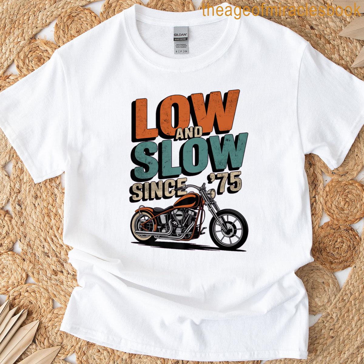 Born In 1975 Layout Celebrating Birthday Biker Motorcycle Premium T-shirt