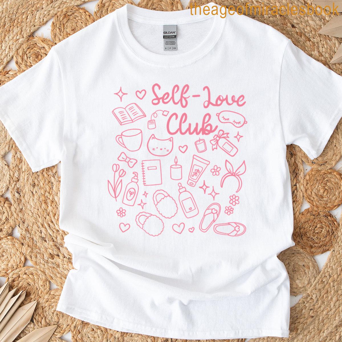 Self Love Club Doodles In Pink T-shirt