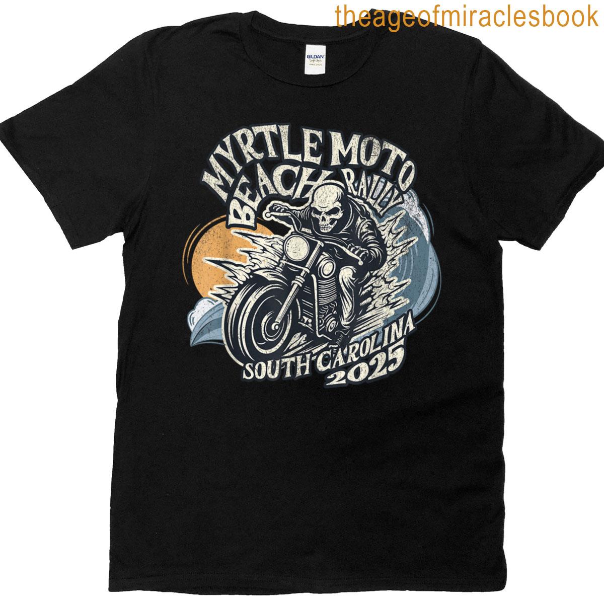 Skull Rider Myrtle Beach Surf Motorcycle Rally 2025 Biker T-shirt