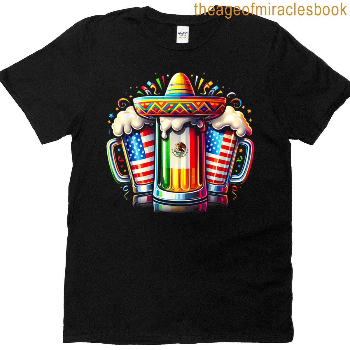 Beer Mexican Usa Flag Cinco De Mayo Drinking Party Patriot T-shirt