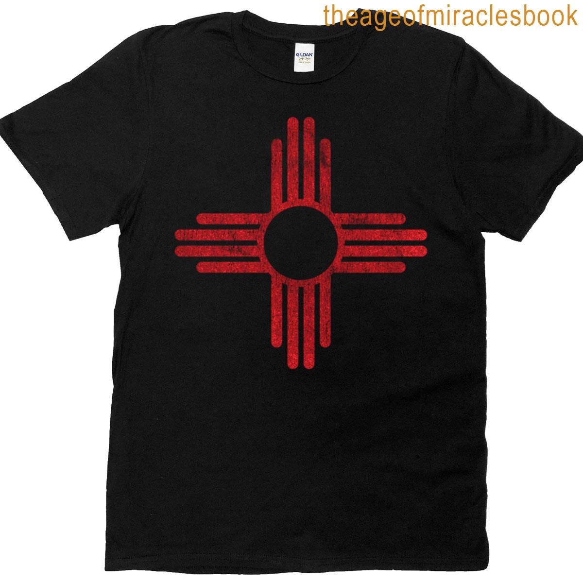 Zia Symbol Faded New Mexico State Flag Print T-shirt