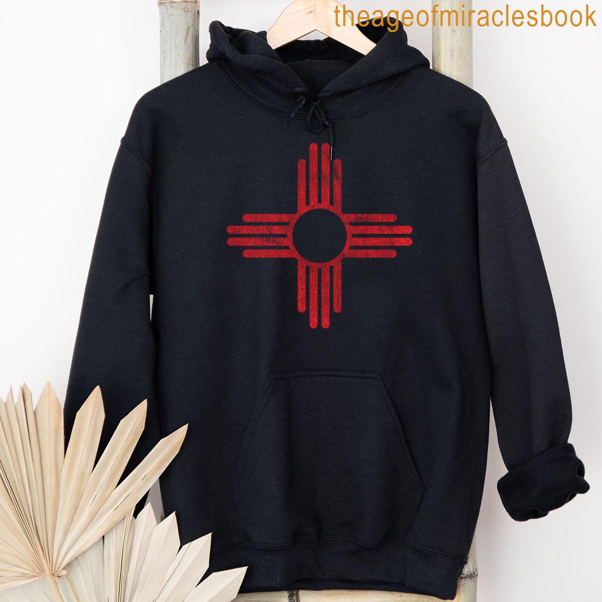 Alternative view of Zia Symbol Faded New Mexico State Flag Print T-shirt