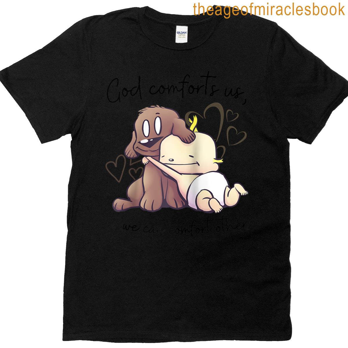 Cute Baby Dog Hug Cartoon Love Family Matching Tee Raglan Baseball Tee T-shirt