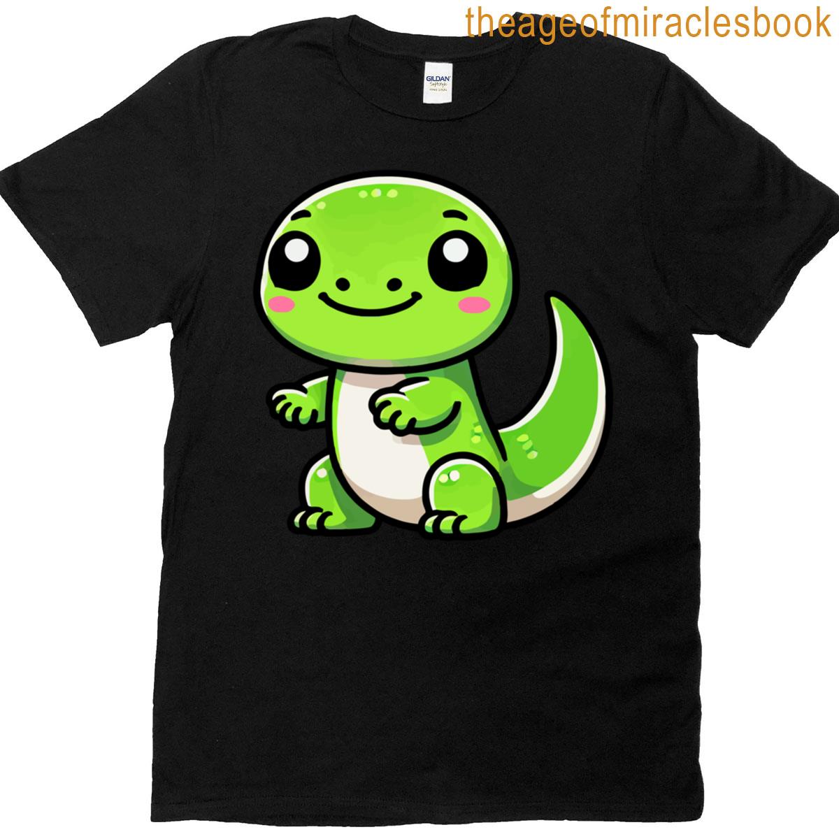 Kawaii Lizard Art Cute Cartoon Reptile Design T-shirt