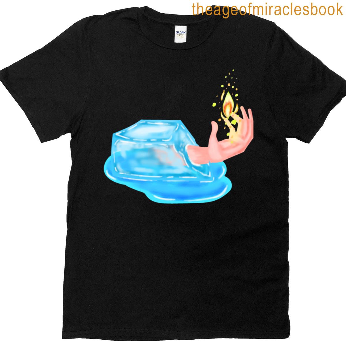 Frozen Hand Holding Melting Flame T-shirt