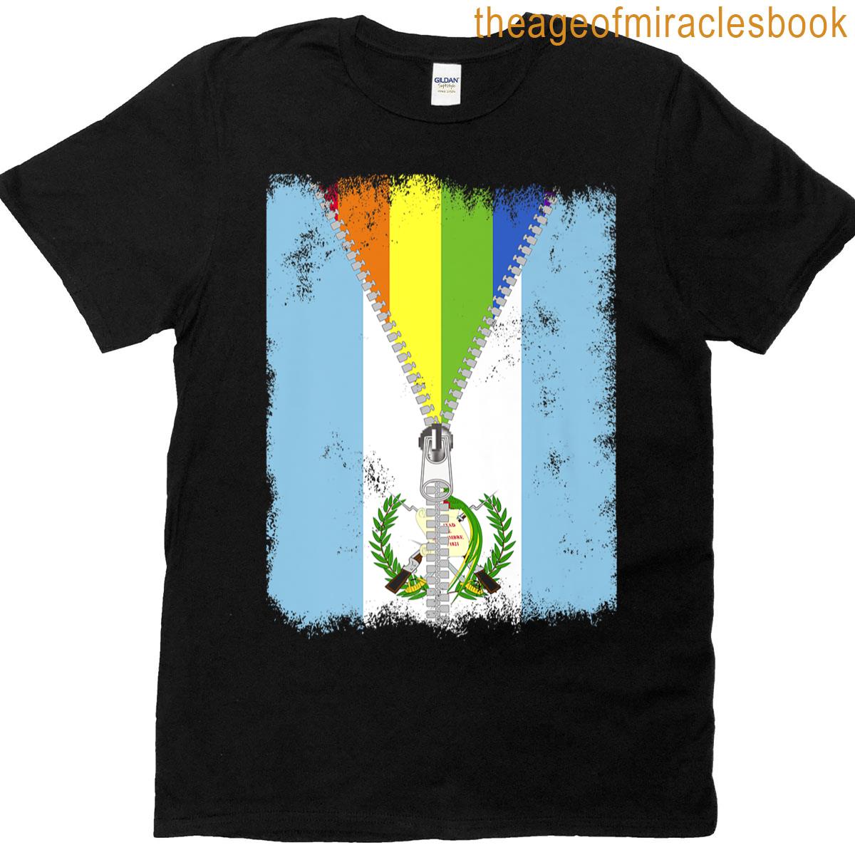 Funny Lgbt Guatemala Flag Zip Guatemalan Pride Premium T-shirt