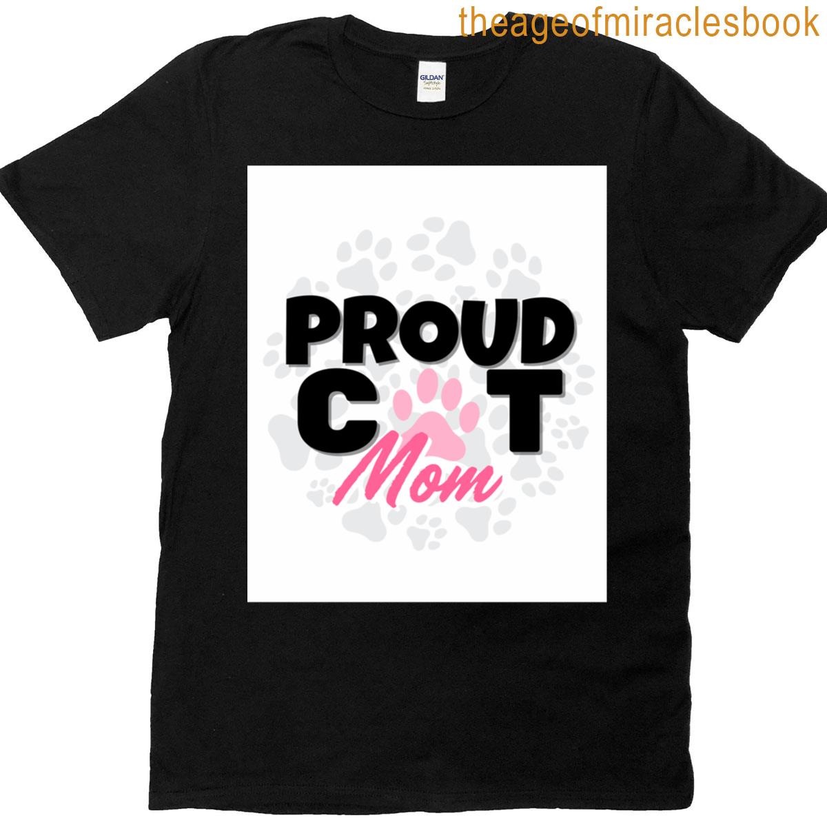 Proud Cat Mom Bold Pink Amp Black Typography Design Oversized T-shirt