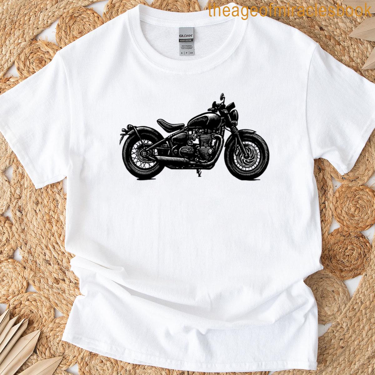 Bold Triumph Motorcycle Ink Style Illustration T-shirt