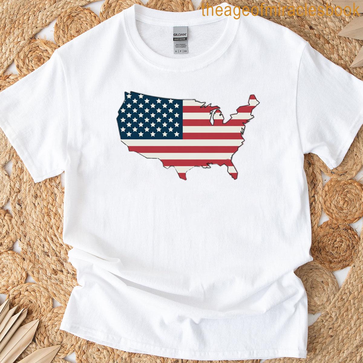 American Flag Usa Map T-shirt