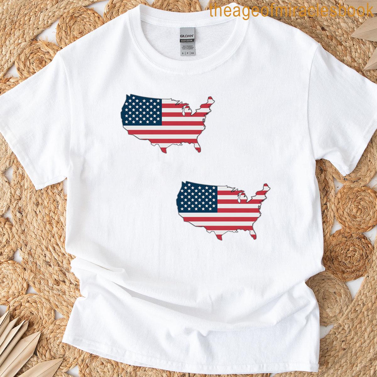 American Flag Usa Map T-shirt