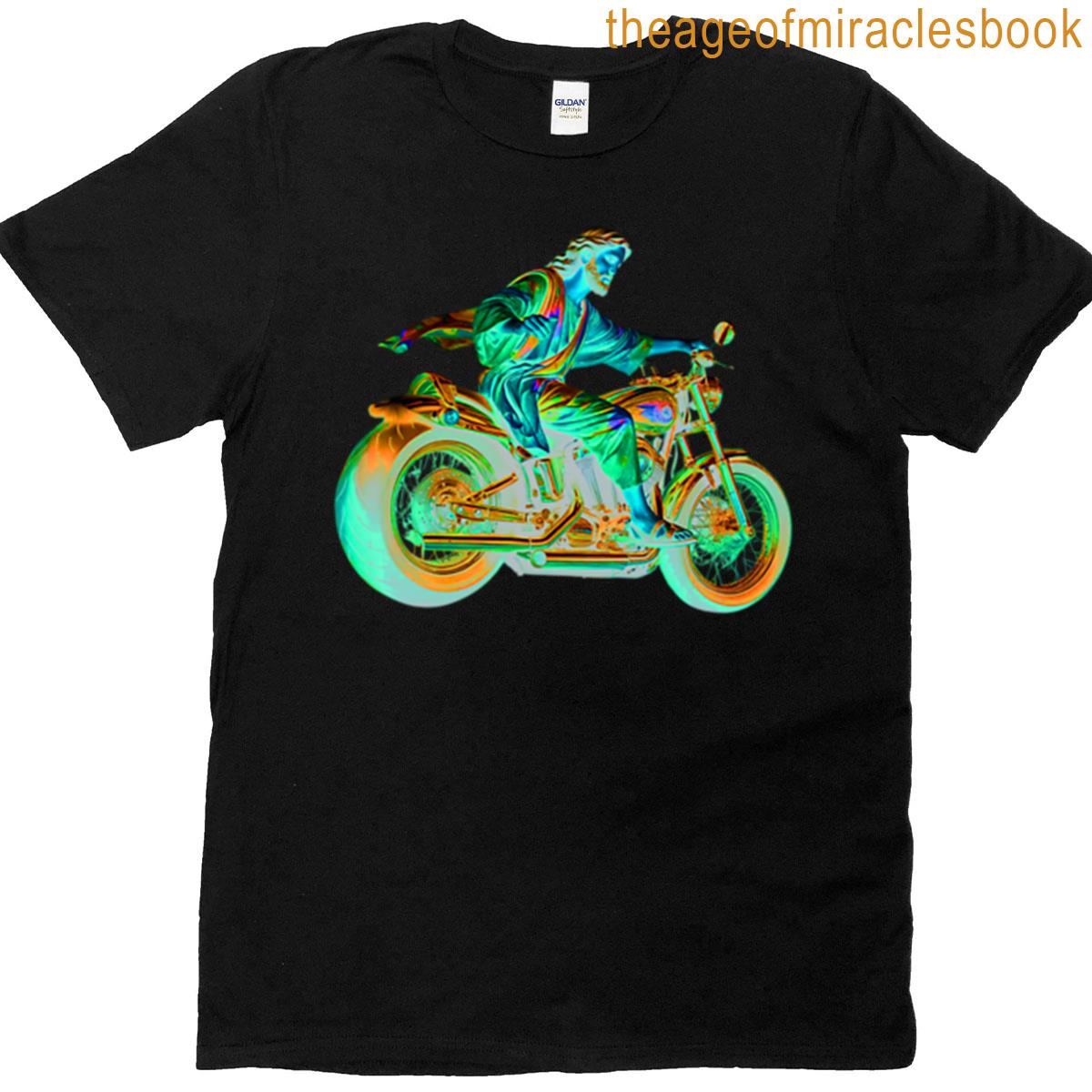 Jesus On A Motorcycle Ride Or Dont Die Colorful Variation 3 T-shirt