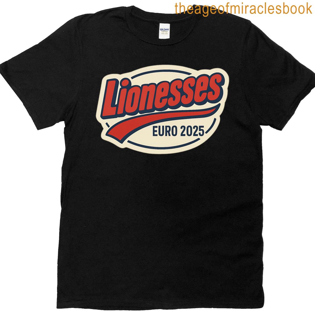 Lionesses Euro 2025 Sticker Retro Bold Football Design For Womens Soccer Fans T-shirt