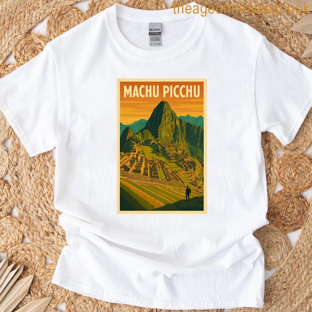 Machu Picchu Peru Retro Poster T-shirt