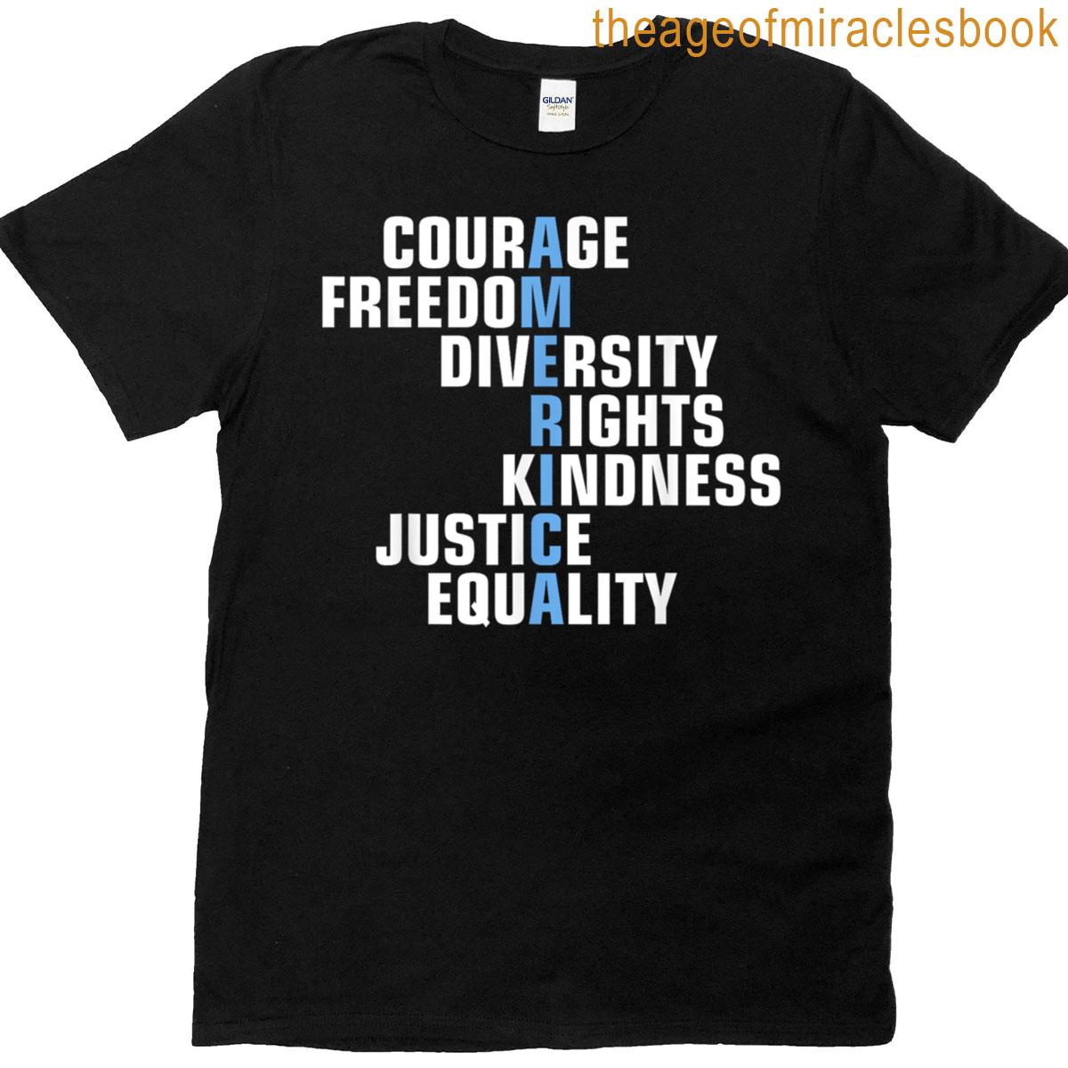 Protest America Courage Freedom Rights Resist Men Women Kids T-shirt