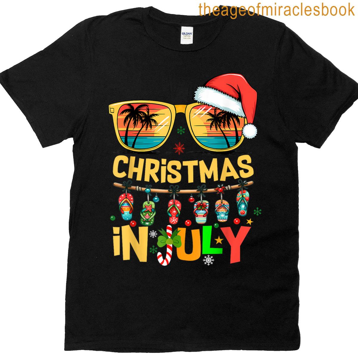 Santa Claus Sunglasses Beach Christmas In July Men Women Kid T-shirt