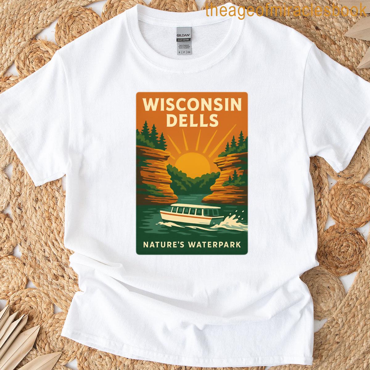 Vintage Wisconsin Dells Poster Natures Waterpark T-shirt