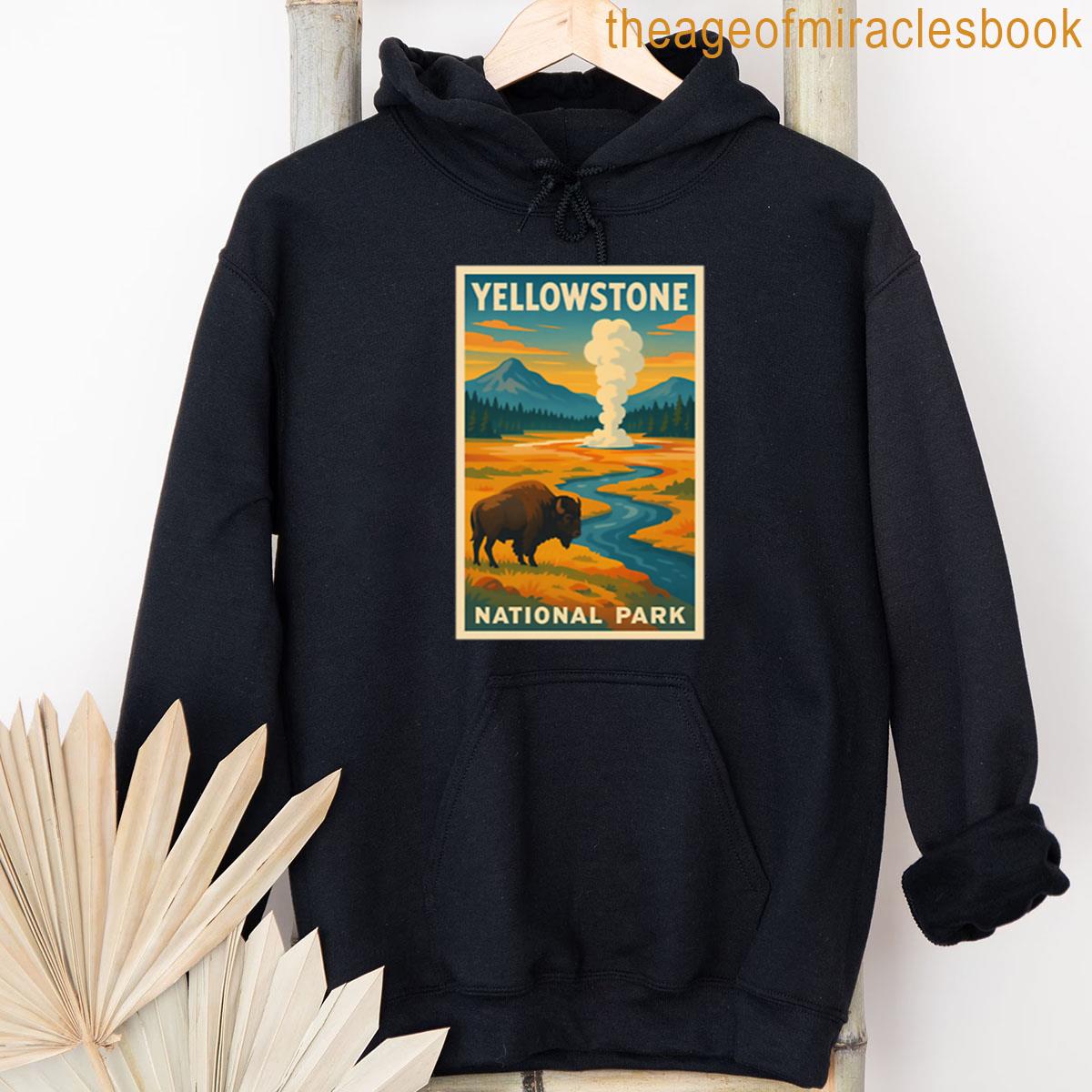 Alternative view of Yellowstone National Park Retro Poster T-shirt