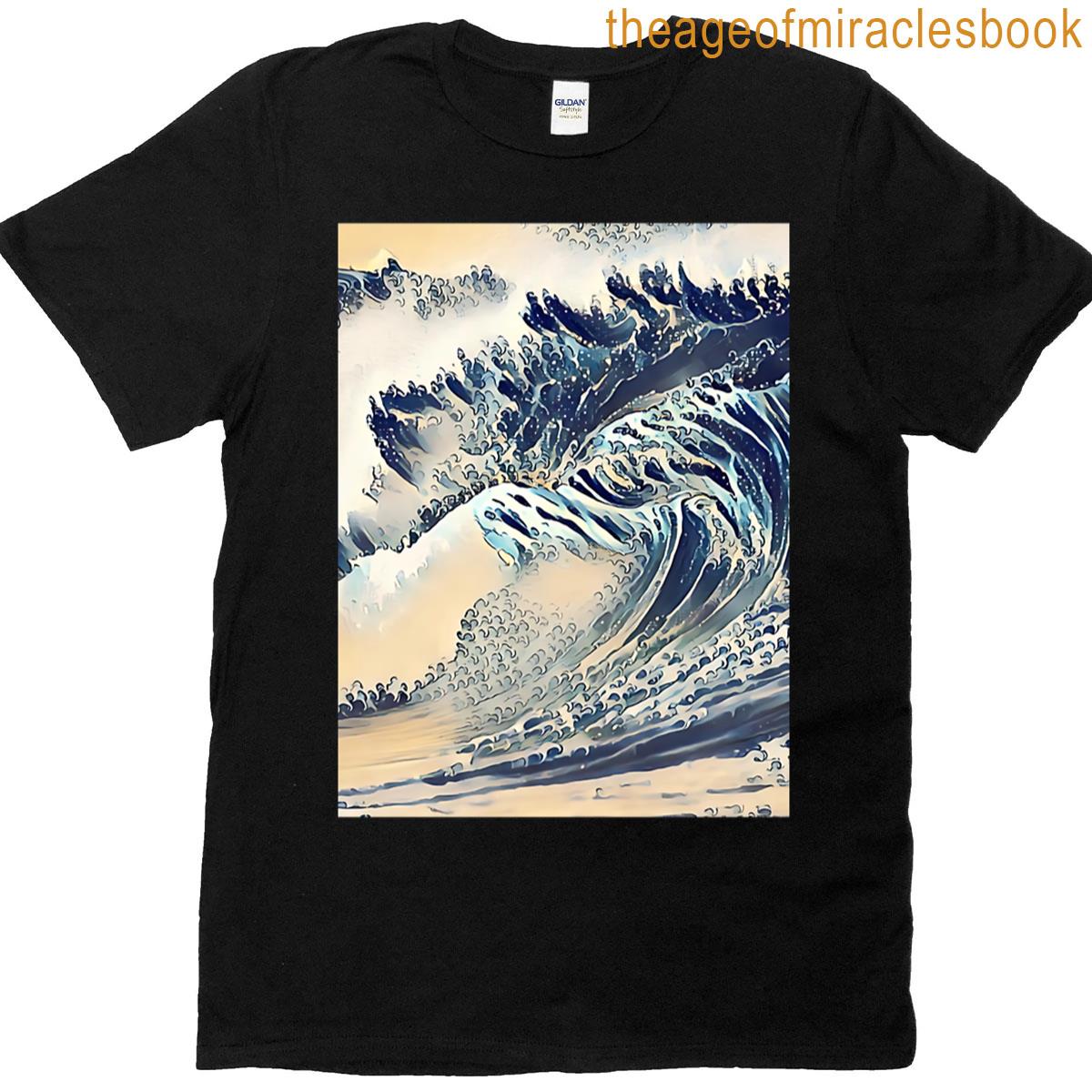 1 Epic Ocean Wave In Stylized Motion Art T-shirt