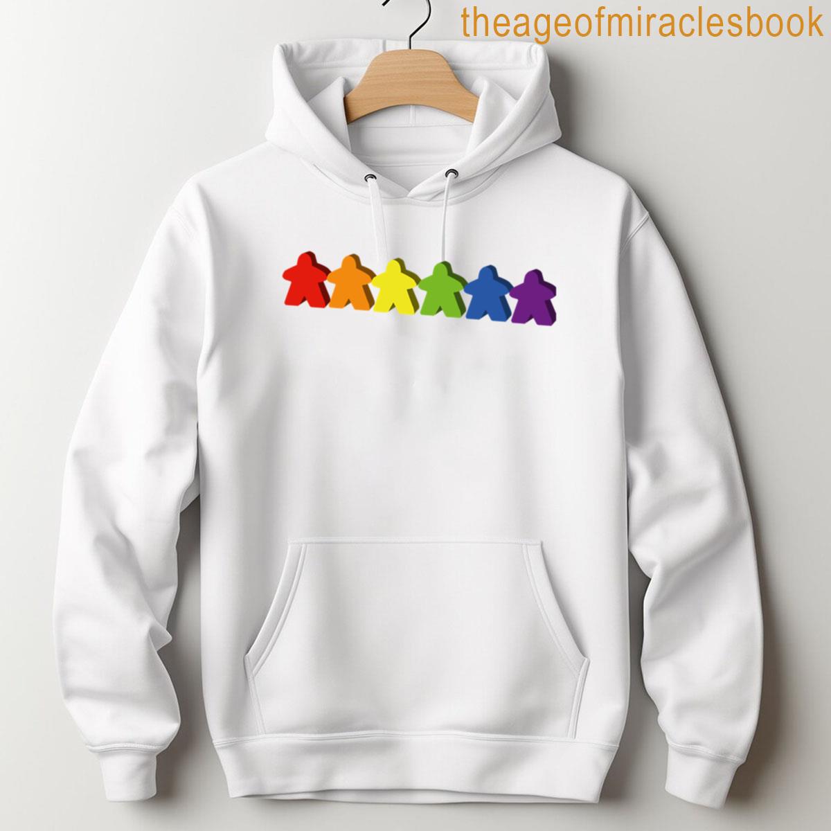 Alternative view of 3d Meeple Pride T-shirt