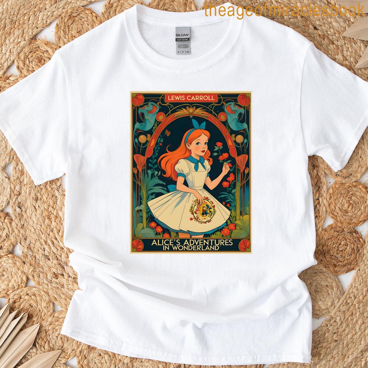 A Vintage Poster Of Alices Adventures In Wonderland By Lewis Carroll T-shirt