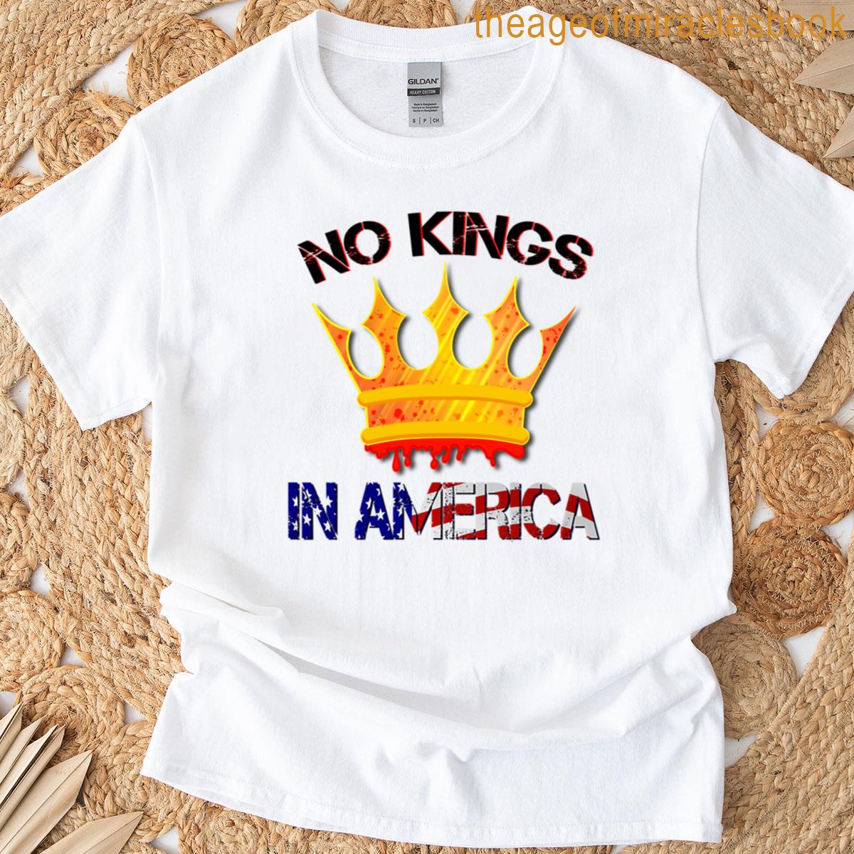 No Kings In America Anti-monarchy Graphic Patriotic Crown Clipart Printable Protest Poste T-shirt