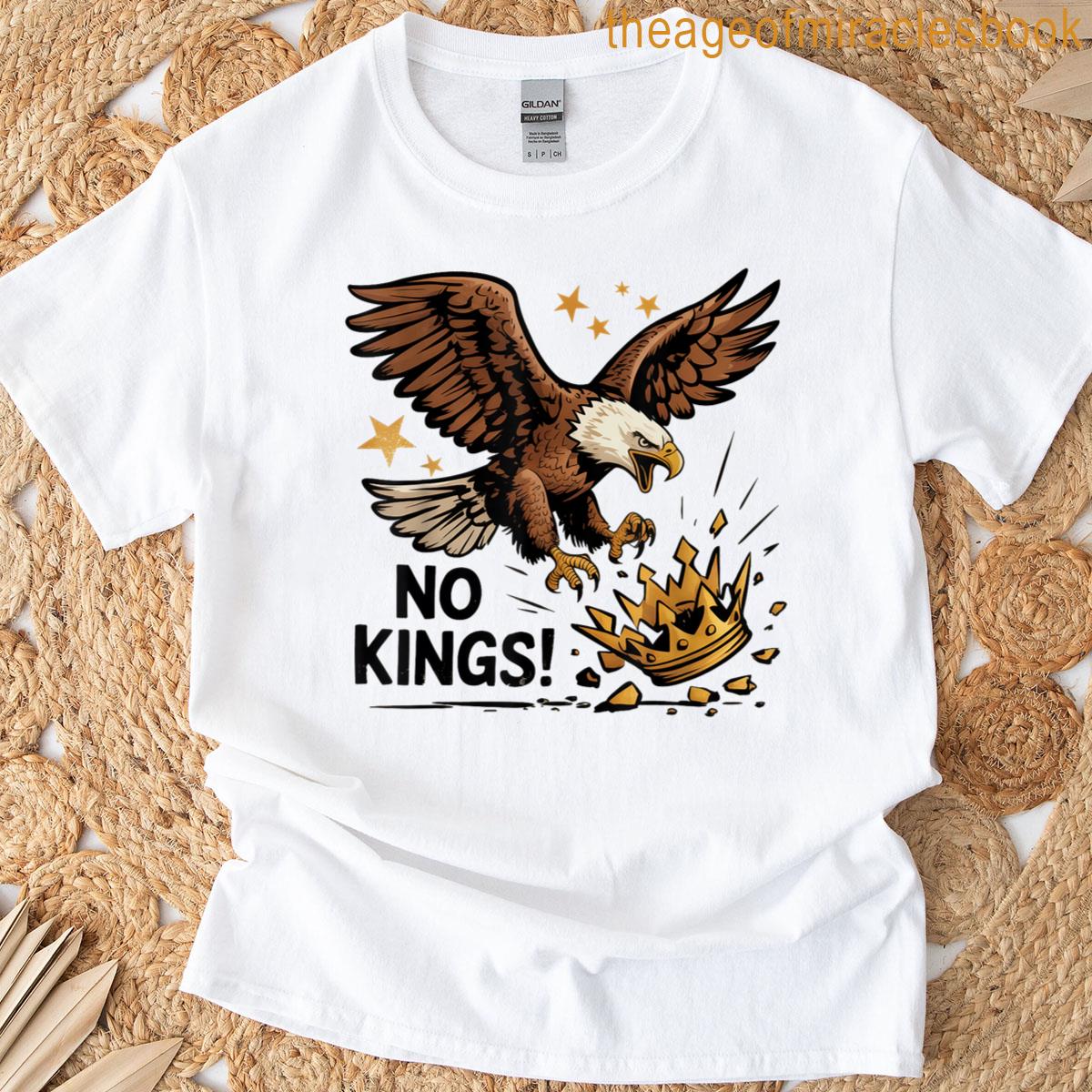 No Kings In America Patriotic Eagle Political Mens T-shirt