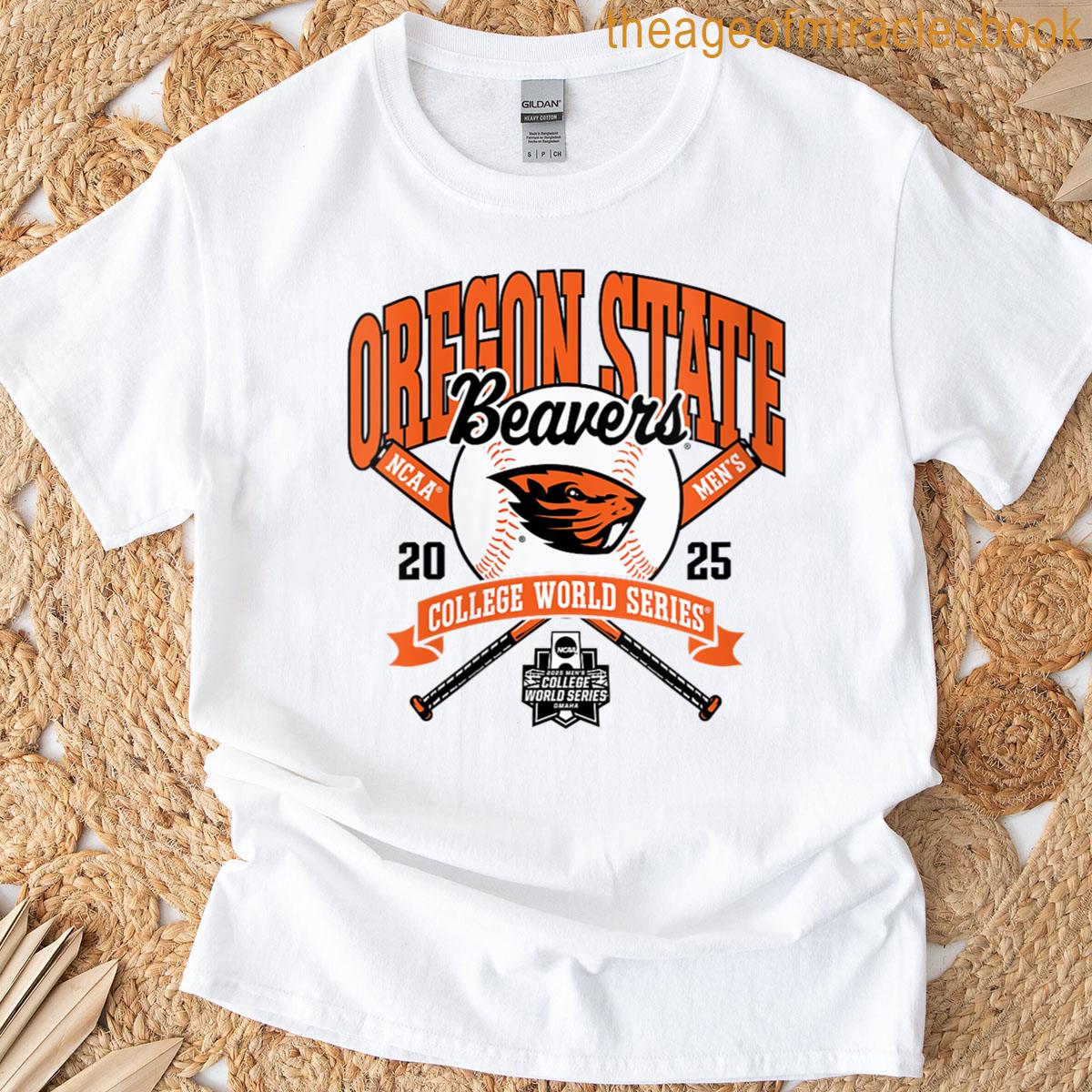 Womens Oregon State Beavers College World Series 2025 Baseball Gray T-shirt