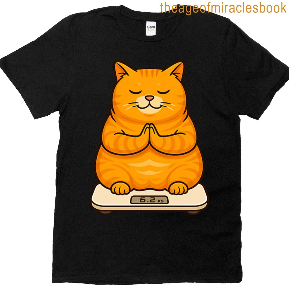 Zen Cat On A Scale Body Positivity Art Oversized T-shirt