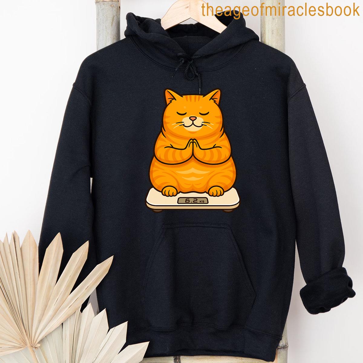 Alternative view of Zen Cat On A Scale Body Positivity Art Oversized T-shirt
