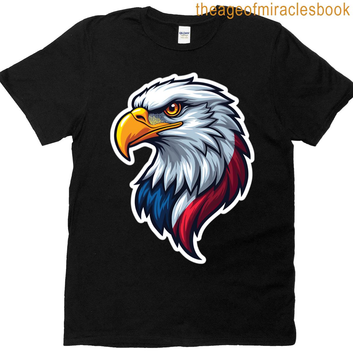 Majestic American Eagle Sticker Bald Eagle Illustration Usa Patriotic Symbol Design Freedom Wildlife T-shirt