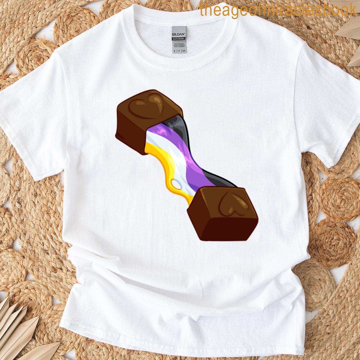 Non Binary Flag Chocolate T-shirt