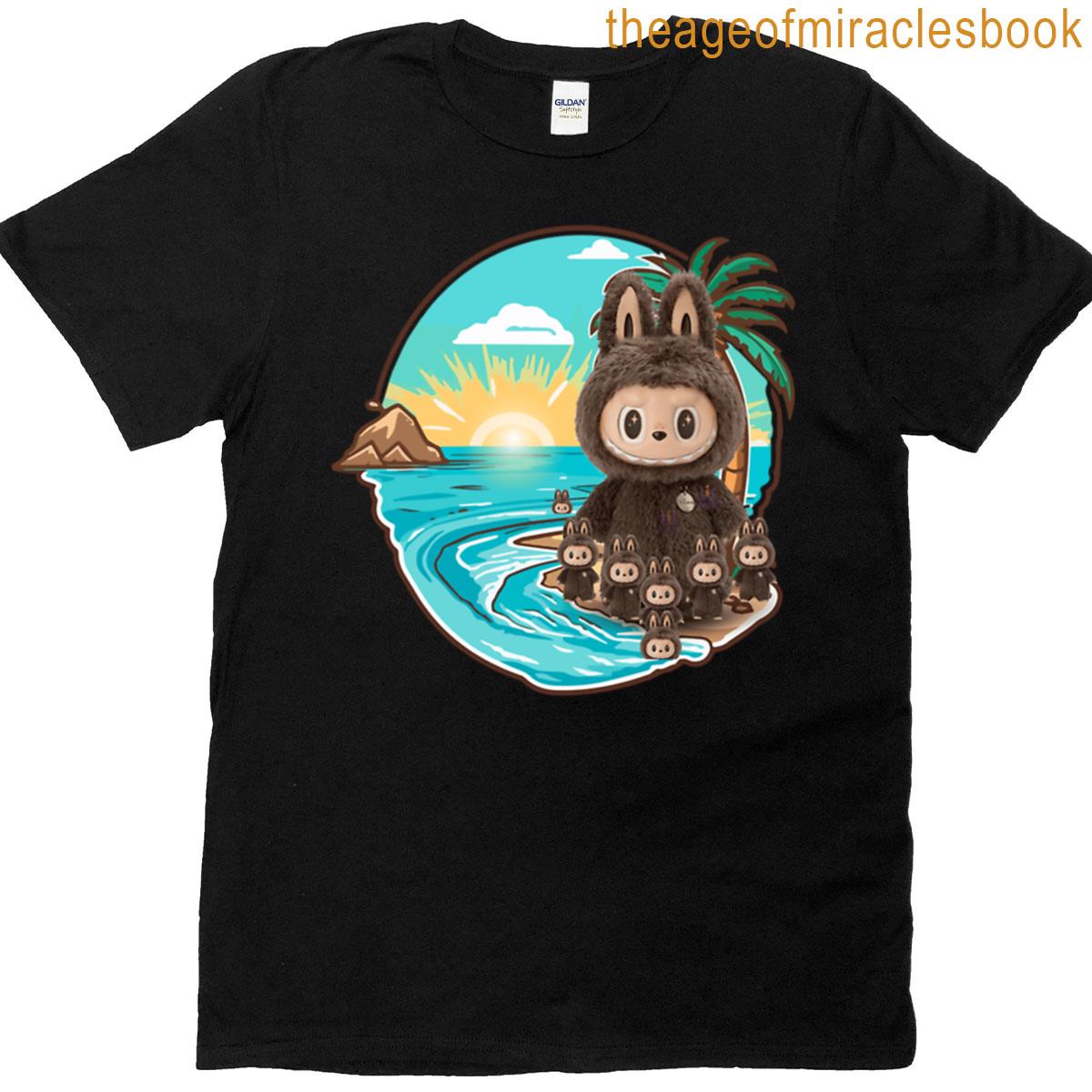 Labubu On Summer Vacation With Her Children Adorable Family Adventure Tee T-shirt
