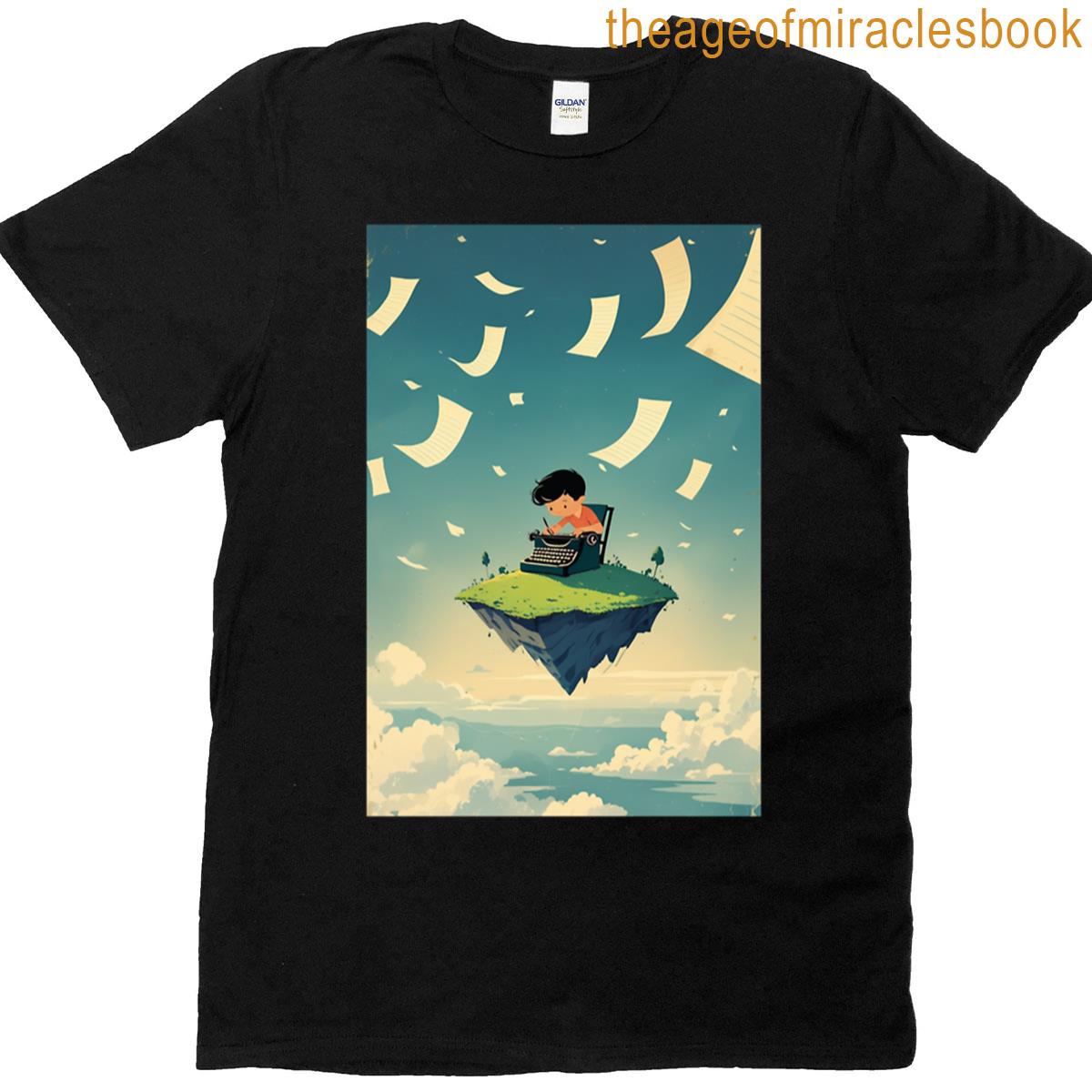 Writers Floating Island Minimalist Creativity Poster T-shirt